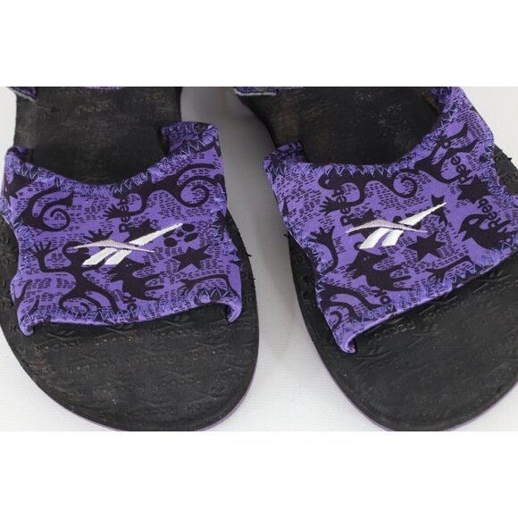 Vintage 90s Reebok Mens 10 Distressed Spell Out Strap Sandals Geometric Purple main image 11